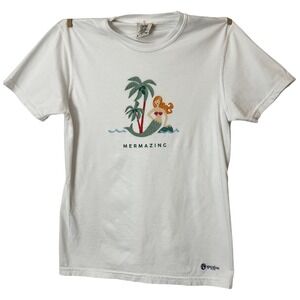 Comfort Colors Spartina 449 White Mermaid Mermazing Graphic T Shirt Womens Small